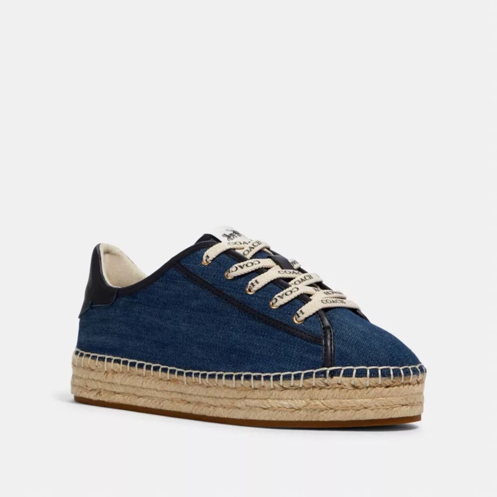 Coach Cate Espadrille Sneaker - Denim 9.5 - Picture 2 of 11